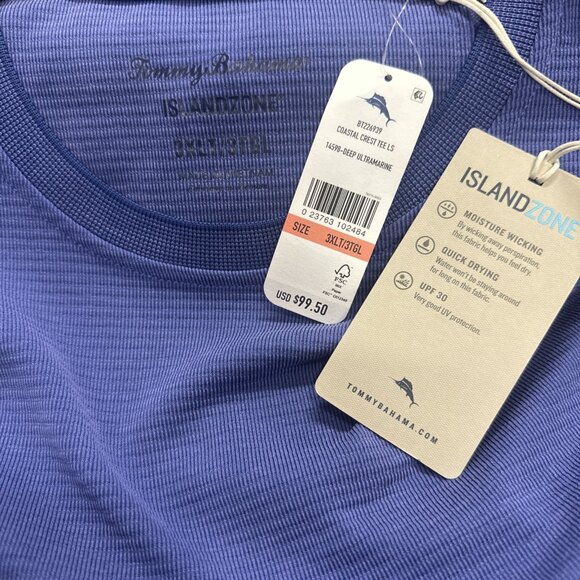 Tommy Bahama Big & Tall 3XLT Coastal Crest Long Sleeve Crew T-Shirt Ultramarine - Picture 5 of 10